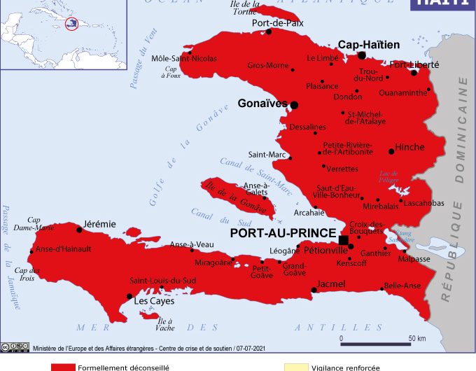 Haïti clasée comme pays en zone rouge par le gouvernement américain