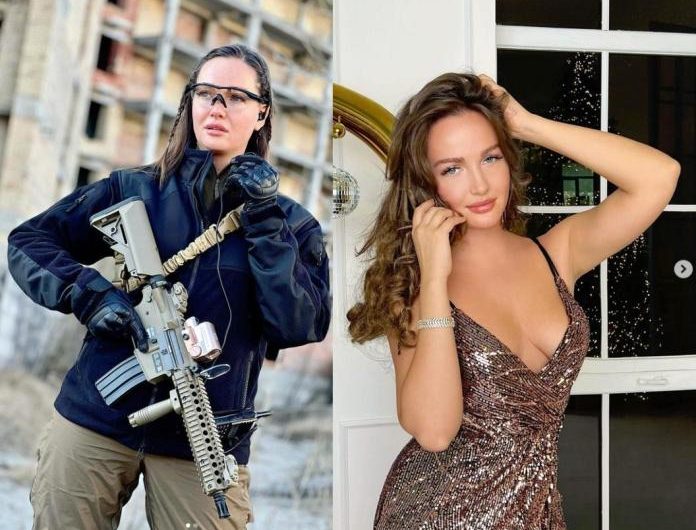 L’ancienne reine de beauté Anastasia Lenna, Miss Grand Ukraine 2015 a repris les armes.